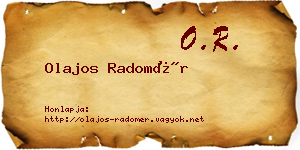 Olajos Radomér névjegykártya